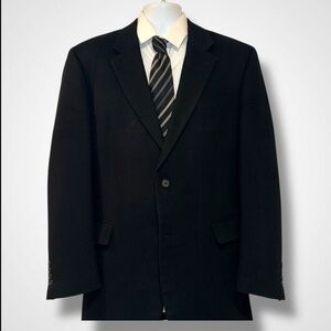 Jos A Bank Camel Hair Blazer 43L Black Sport Coat 100% Camelhair